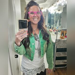 ❤️ Blue B Denim & Rhinestone Fringe Jacket